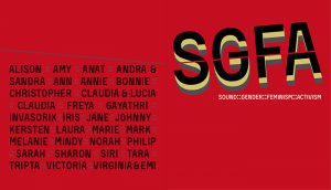Front and back cover with "SGFA" and the artists names