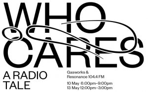 poster "who cares" with dates and location