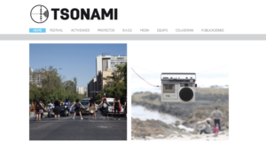 Tsonami website home page - menus and a selection of images